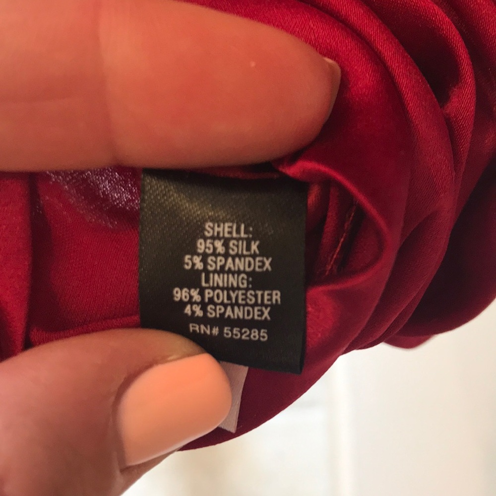 Express Silk Ruched Strapless Red Dress - Sz 2 - Picture 8 of 8